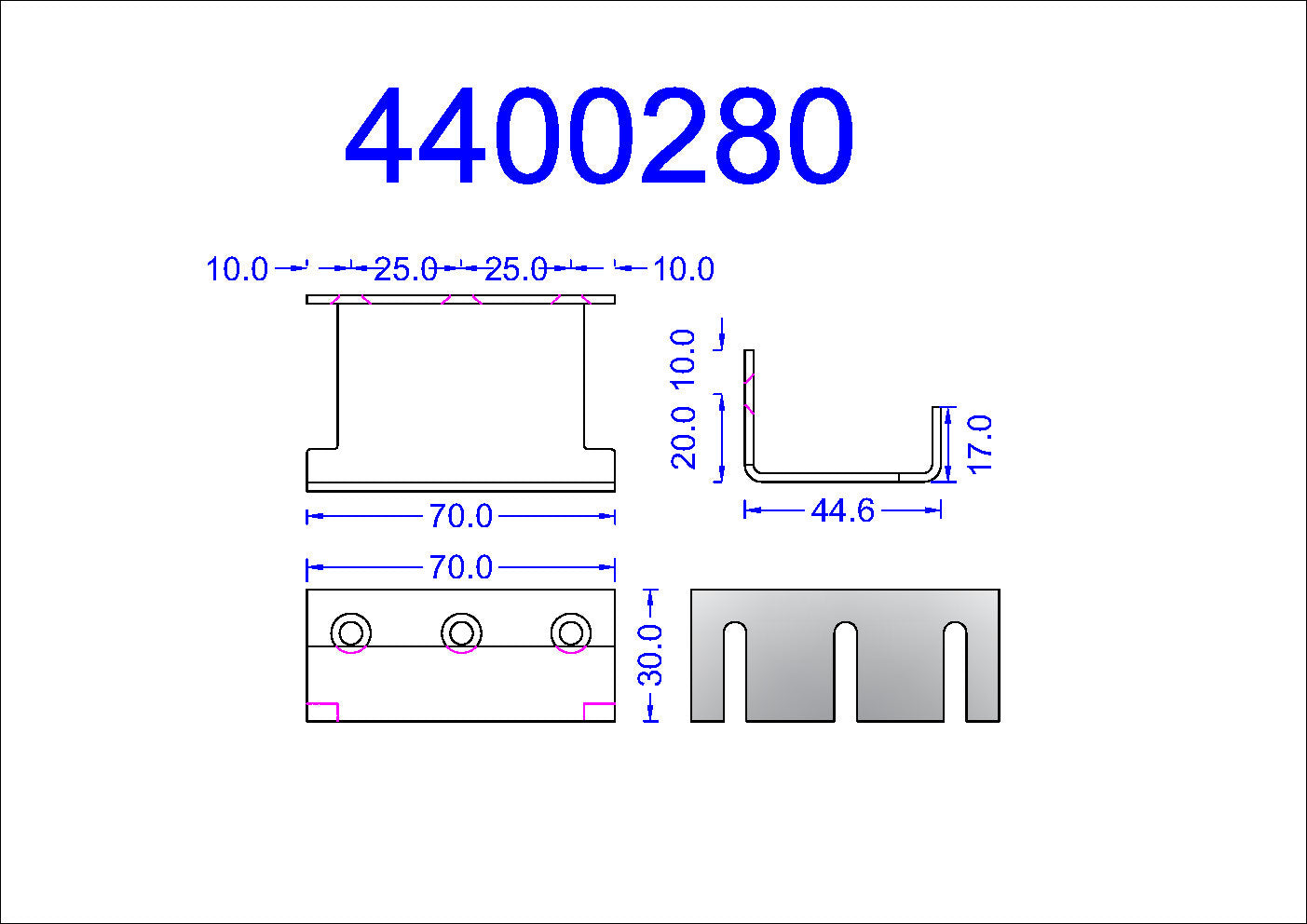 4400280 DORMA Mullion Mounted Floor Guide for Fine Frame Systems