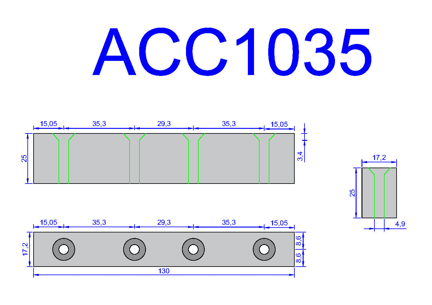 ACC1035 Floor Guide Nylon Block
