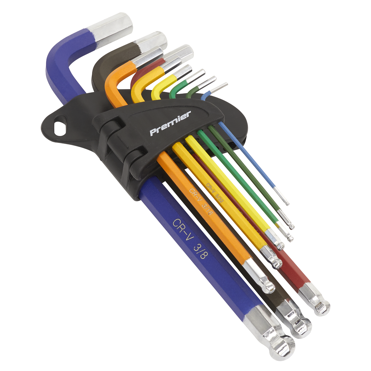 ENT1021 Sealey Premier Imperial Long Ball-End Hex Key Set 9pc