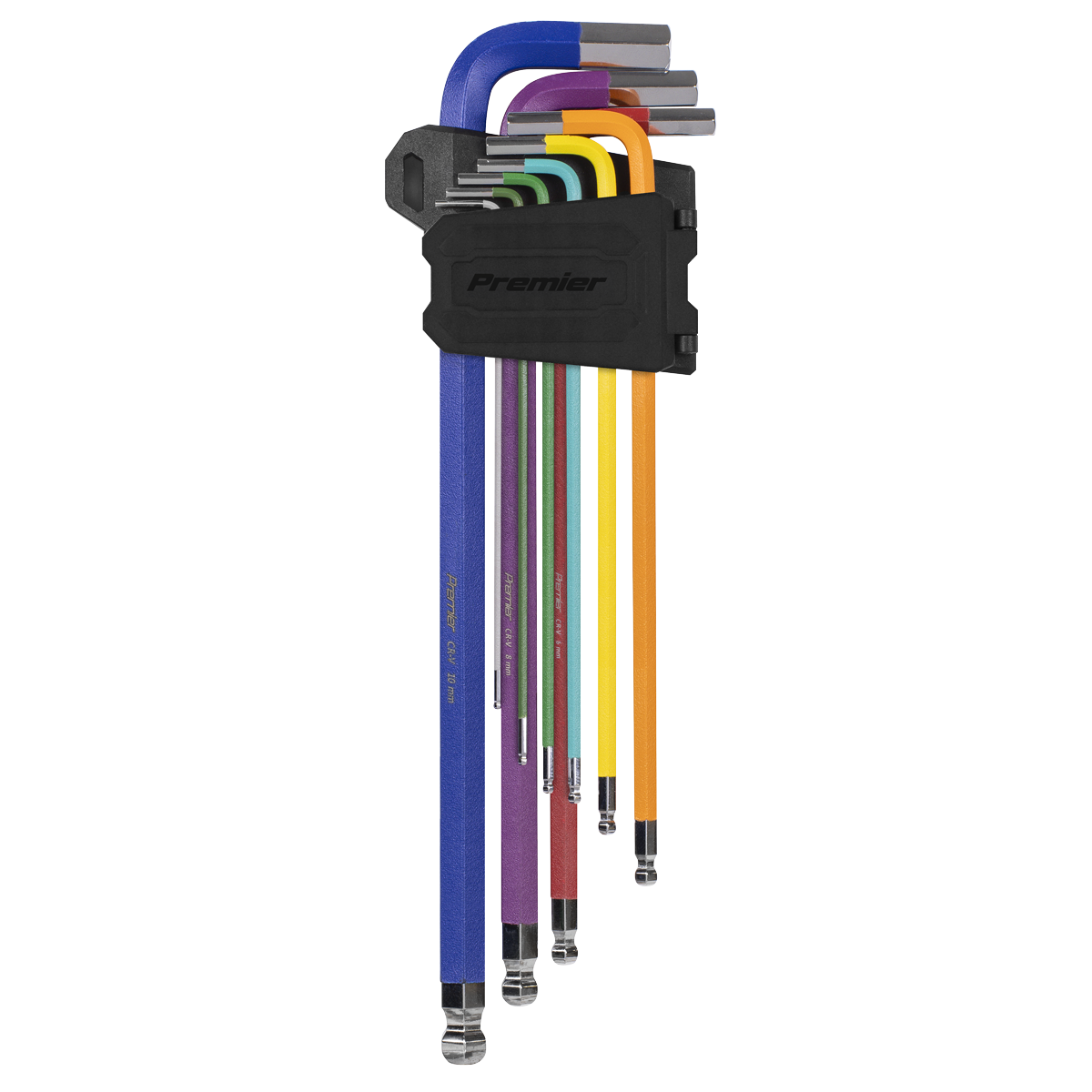 ENT1023 Sealey Premier AK7198 Imperial Extra Long Ball-End Hex Key Set 9pc