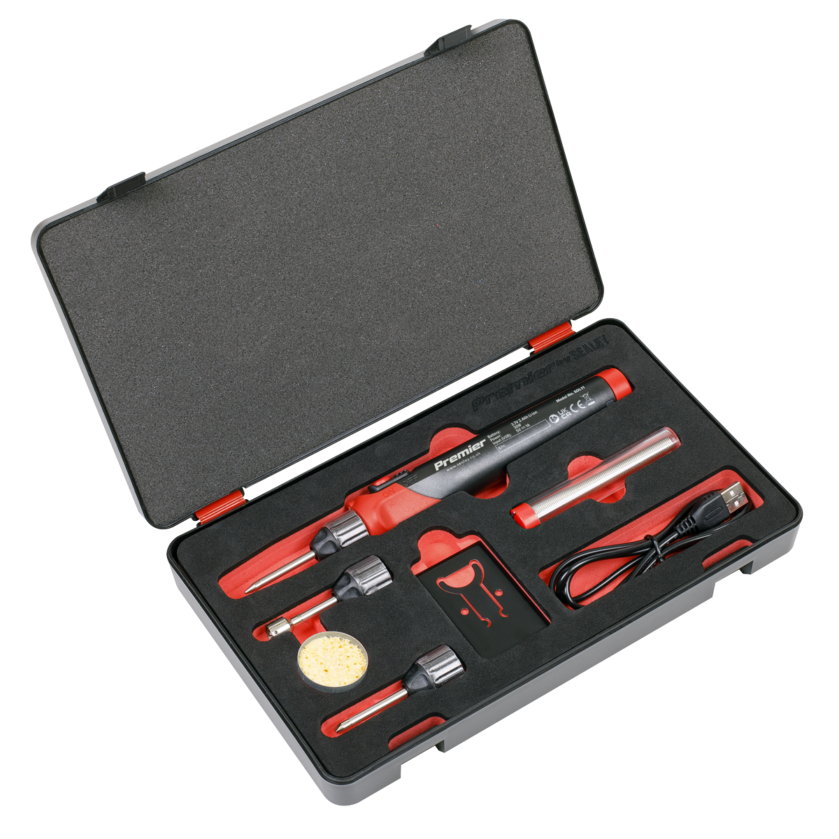ENT1036 Sealey SDL11 Rechargeable Soldering Iron Kit 30W
