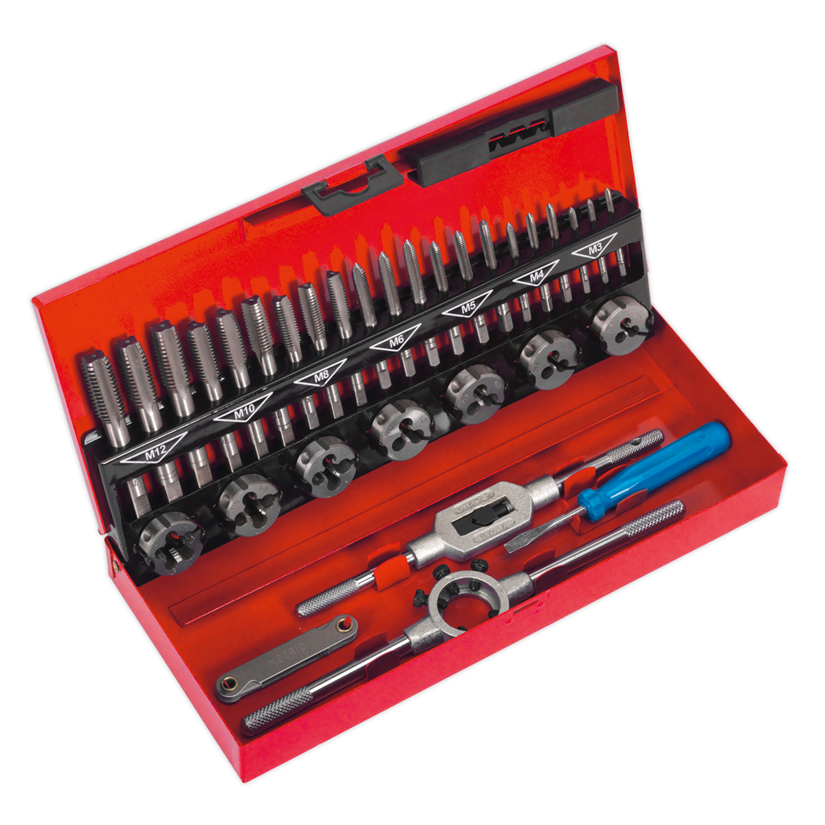 ENT1039 Sealey AK3015 Tap & Die Set Split Dies 32pc
