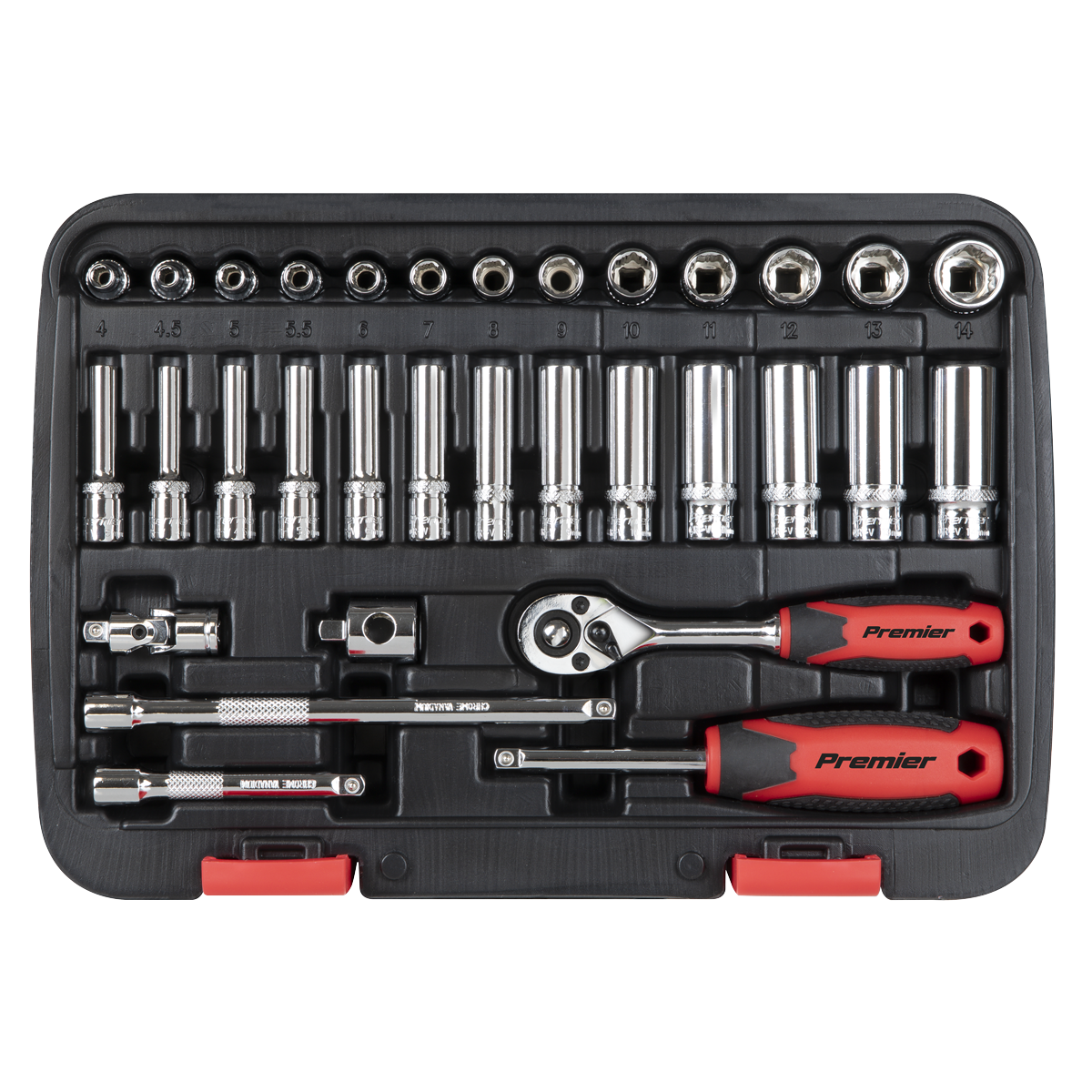 ENT1059 Sealey Premier Lock-On™ Socket Set 1/4"Sq Drive 32pc