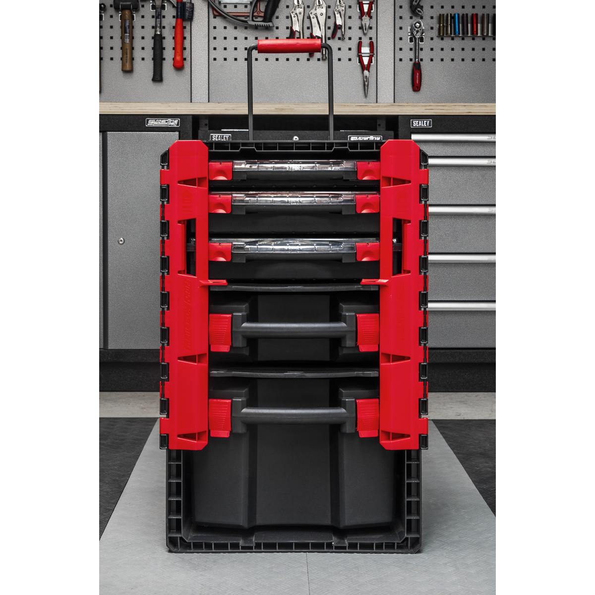 ENT1153 Sealey AP860 Professional Mobile Toolbox With 5 Removable Storage Cases