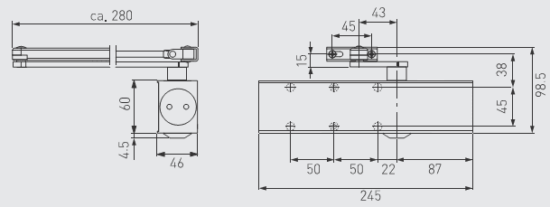 38010501 dormakaba TS83 BC Silver - EN3-6 (complete unit)