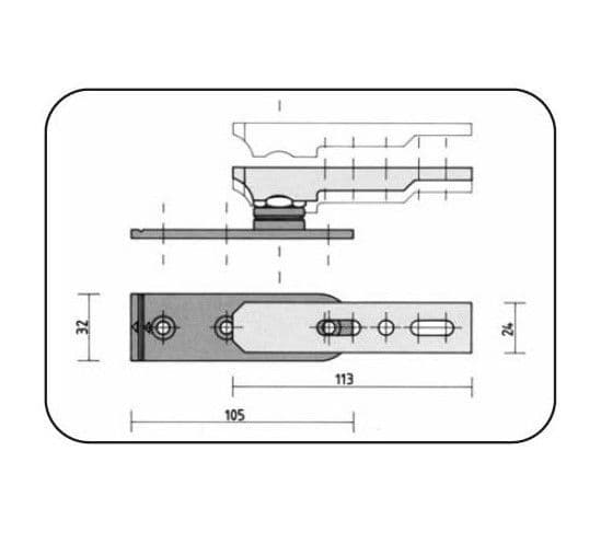 40TC00416. AXIM Standard Side Loading Bottom Pivot Assembly