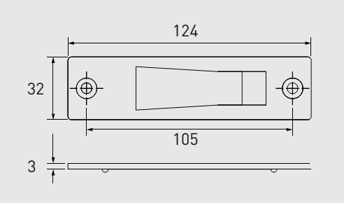 40TC00433. Adams Rite 4000 Series Armour Trim for 1850 Hook Bolt