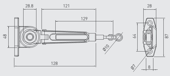 40TC00519 AXIM FC522-AL Hold-open Arm Silver to suit 1500 series