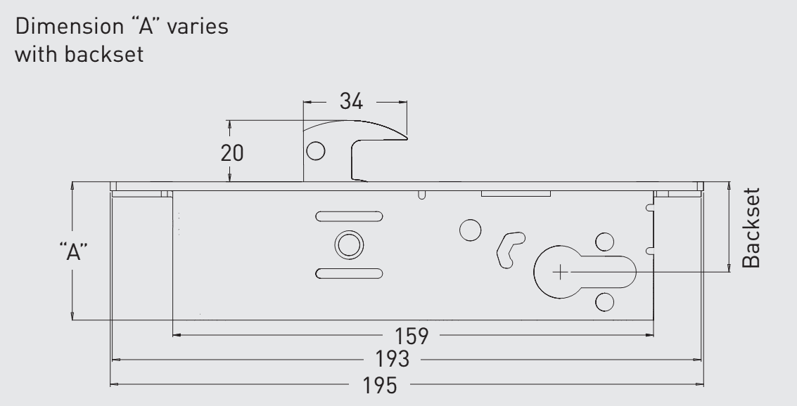 40TC00600 Adams Rite 2200 Series Euro Profile Hook Bolt Case