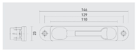 40TC00609 AXIM 6201-F12 Flush Bolt with Flat Face Silver Anodized