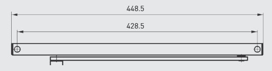 40TC25655 GEZE Guide Rail with Arm - Silver for TS3000/5000