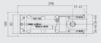 40TC5404 GEZE Cover plates for TS 500 NV Satin Stainless Steel
