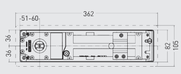 40TC5407NV. GEZE Cover plates for TS 550 NV Satin Stainless Steel