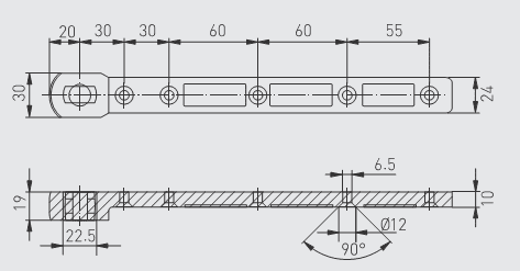 40TC5412. GEZE Door strap Model C, for metal and wooden doors