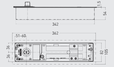 40TC54950. GEZE TS 550 NV 3-6 Floor Spring Hold Open