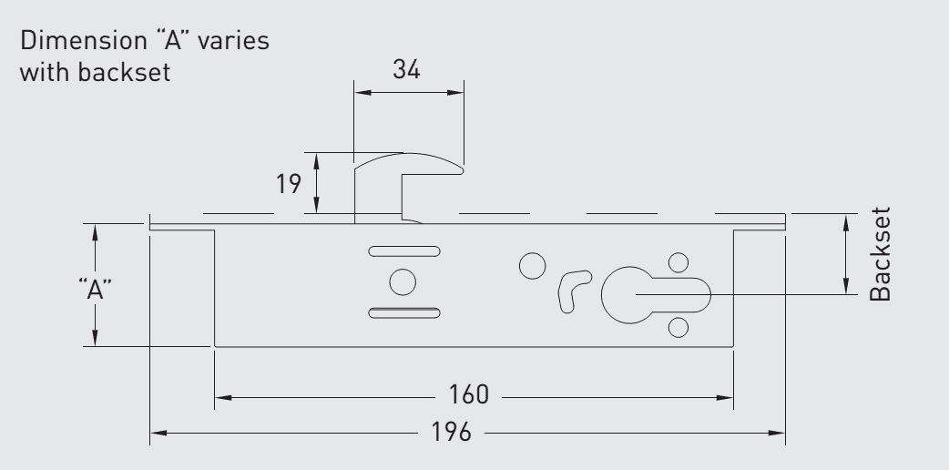 40TCLK-1800-25E AXIM LK-1800 Series Narrow Stile Euro Profile Hook Lock