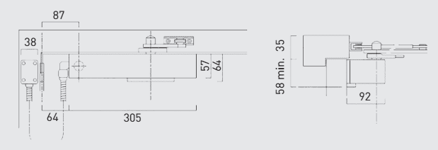 40TCNT9963/01. BRITON 9963 SE, Hold Open/free swing, EN3, Silver