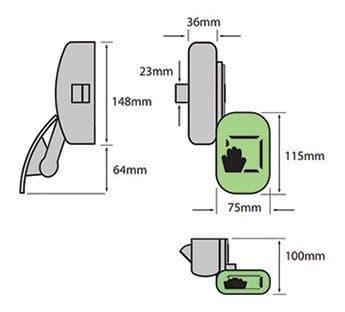 40TCPH3520320. STRAND PH352 Single Push Pad Latch, Silver