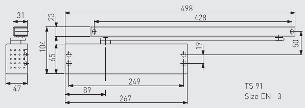 41020101 dormakaba TS91 EN3 Silver (Arm not inc)