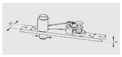 46020036 dormakaba Top centre 8066, Double action, Male upper, Steel