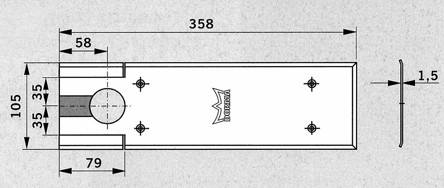 46700000 dormakaba BTS80 Cover plate, Satin stainless steel