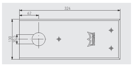 46700022 dormakaba BTS84 Cover plate, Satin stainless steel