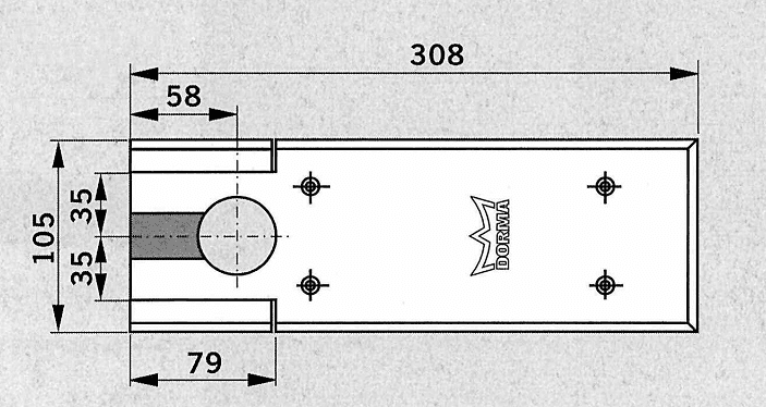 46700059 dormakaba BTS75V Cover plate, Satin stainless steel