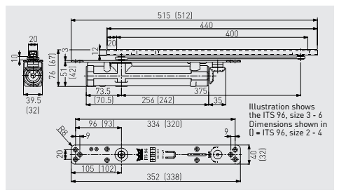 52430150 dormakaba ITS96 EN2-4 (Excludes Slide Arm & Channel)