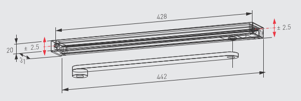64010001 dormakaba Contur G-N Slide Arm & Channel Silver