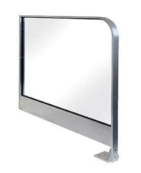 FAB6002A Flat Bar Profile Wall to Floor Barrier, up to 900mm Mill & Glazed