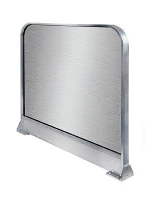 FAB6012B Flat Bar Profile Floor Mount Barrier, up to 900mm Mill & Solid Panel