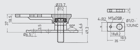GRL000821. GROOM Universal Heavy Duty Bottom Pivot