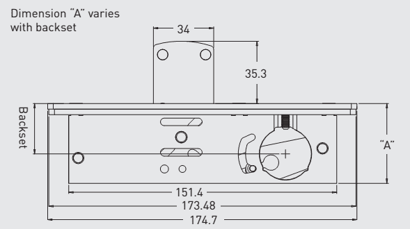 HRD 8218 Alpro 1850 Series - Round Cylinder Narrow Stile Long Throw Barbolt