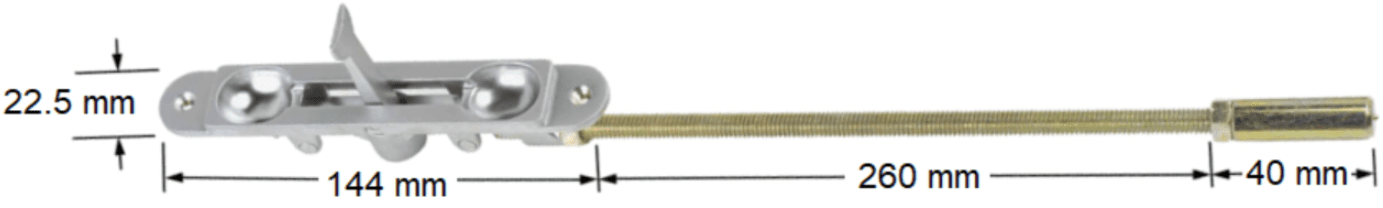 HRD-8260 Alpro 60FSAA Flushbolt Complete with Guide - Silver Anodized