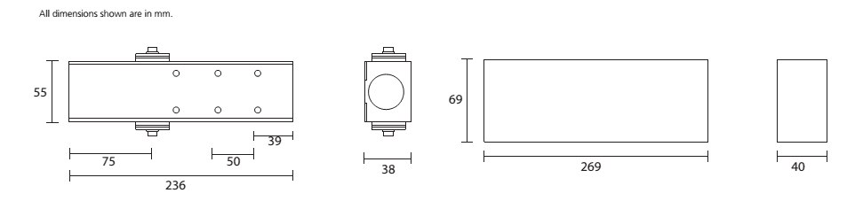 R-11695 Rutland TS.9205 Closer EN 2-5, Back Check, Satin Nickel Cover