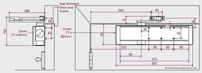 R-11806 Rutland TS.9206 Closer EN 2-6, Back Check, Silver Cover