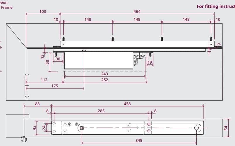 R-12045 Rutland ITS 11205 Concealed Cam Action Door Closer Nickel