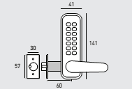 SEC1103 CODELOCKS CL400 Series - Medium Duty Tubular Mortice Latch Mechanical Lock