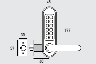 SEC1106 CODELOCKS CL500 Series - Heavy Duty Tubular Mortice Latch Mechanical Lock