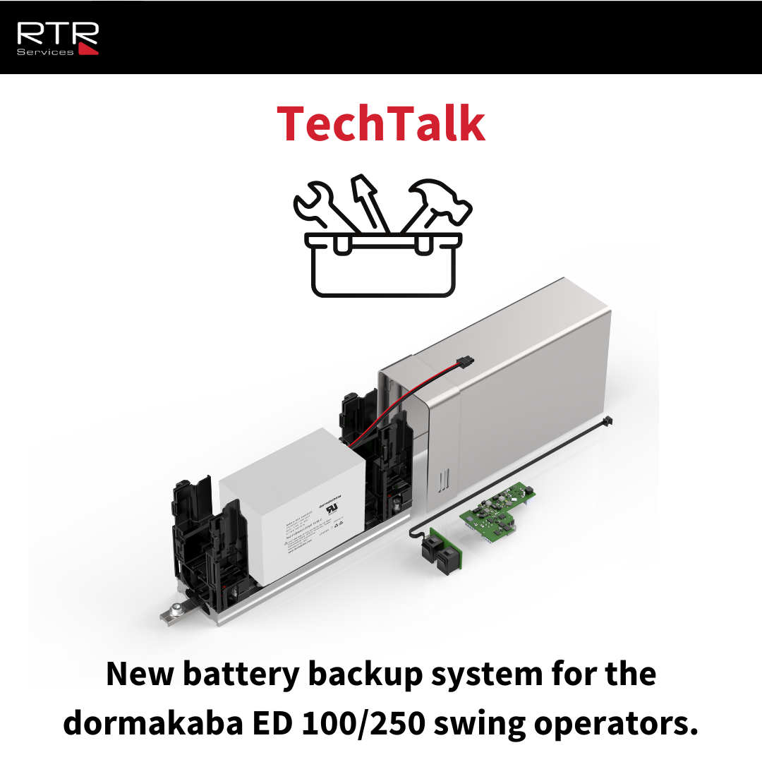 New battery backup system for the dormakaba ED 100/250 swing operators ...