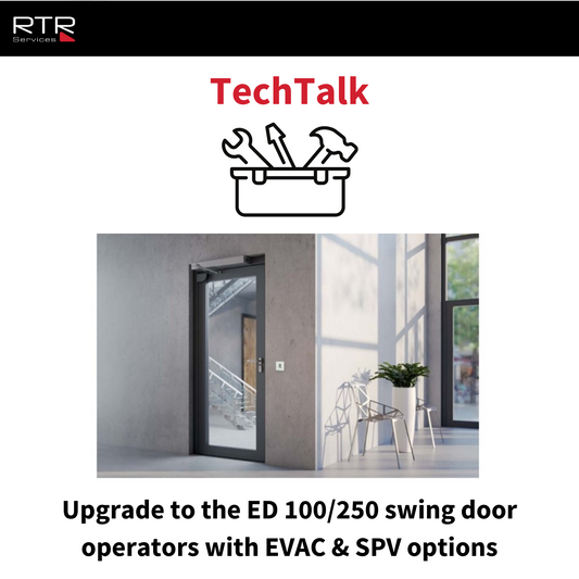 Upgrade to the ED 100/250 swing door operators with EVAC & SPV options