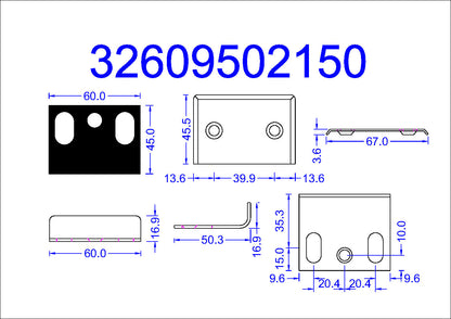 32609502150 DORMA Floor Guide Adjustable L Shape with Cover for Fine Frame Systems