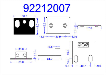 92212007 DORMA Floor Guide Adjustable with Cover