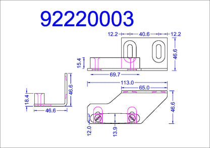 92220003 DORMA Right Hand Floor Guide for Telescopic