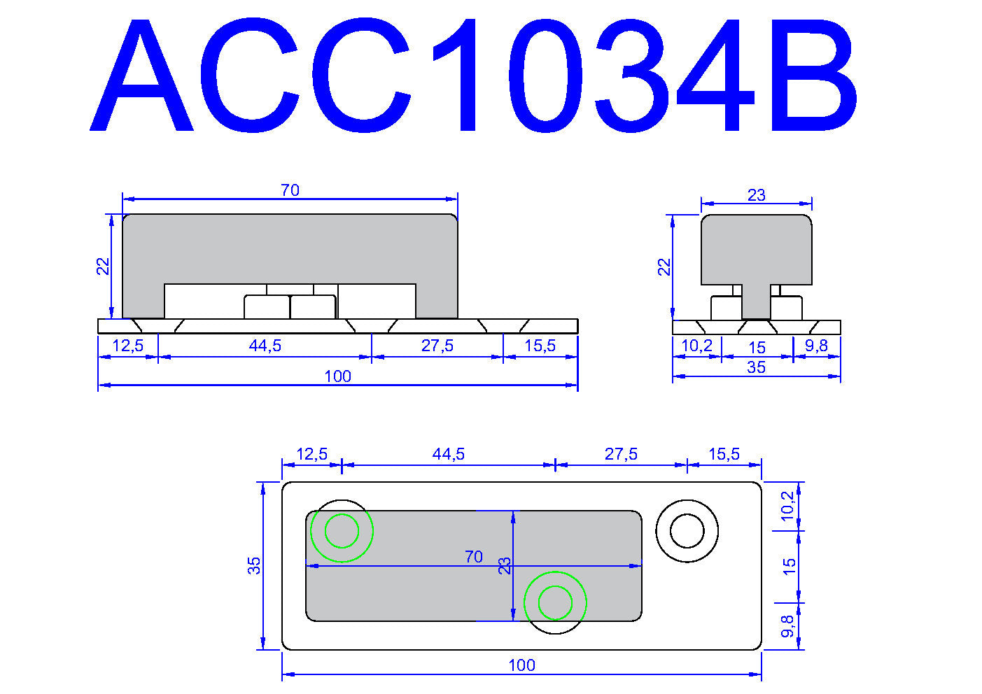 ACC1034A Floor Guide Short Plate