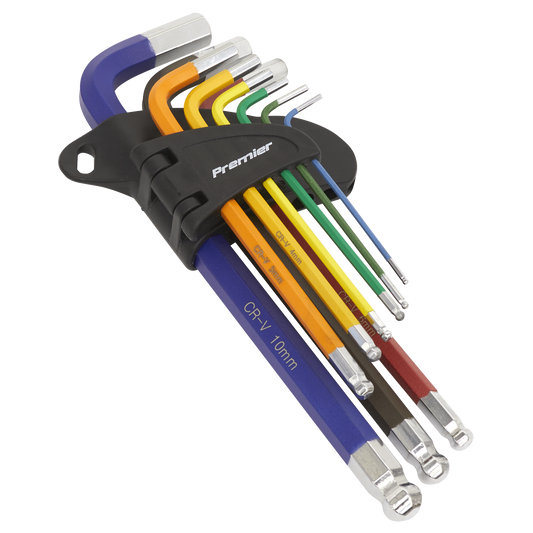 ENT1020 Sealey Premier AK7190 Long Ball-End Hex Key Set 9pc