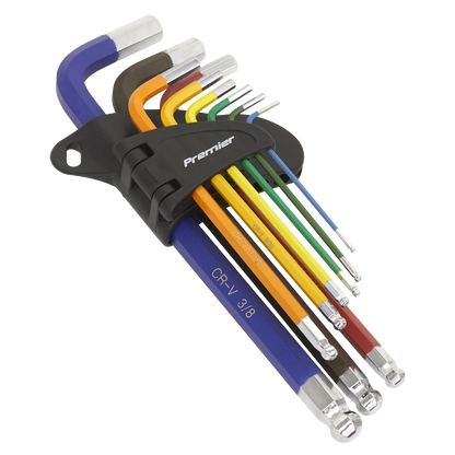 ENT1021 Sealey Premier Imperial Long Ball-End Hex Key Set 9pc