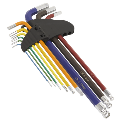 ENT1022 Sealey Premier Extra Long Ball-End Hex Key Set 9pc