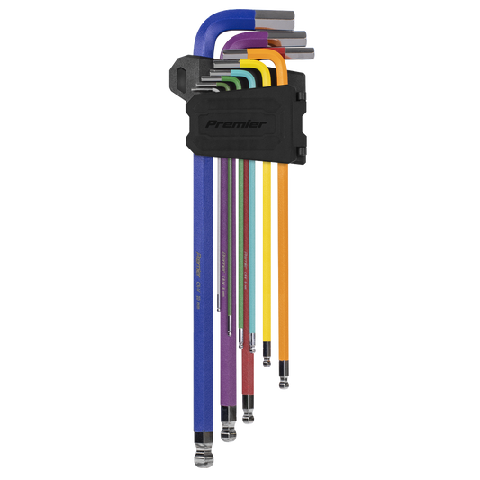 ENT1023 Sealey Premier AK7198 Imperial Extra Long Ball-End Hex Key Set 9pc
