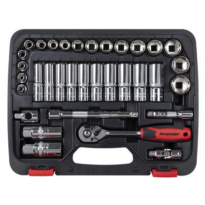 ENT1058 Sealey Premier AK27481 Lock-On™ Socket Set 3/8" Sq Drive 34pc